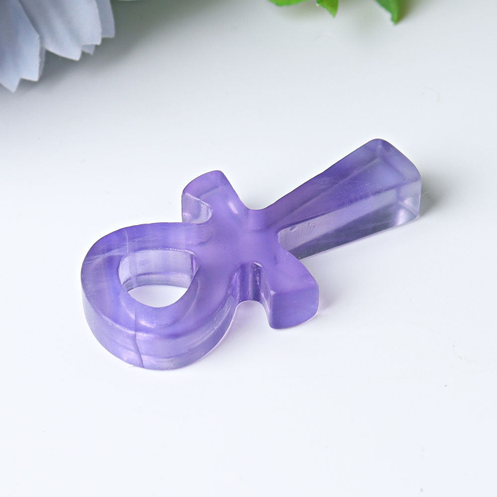 2 inch Fluorite Crystal Anka Carving Figurine Healing Energy