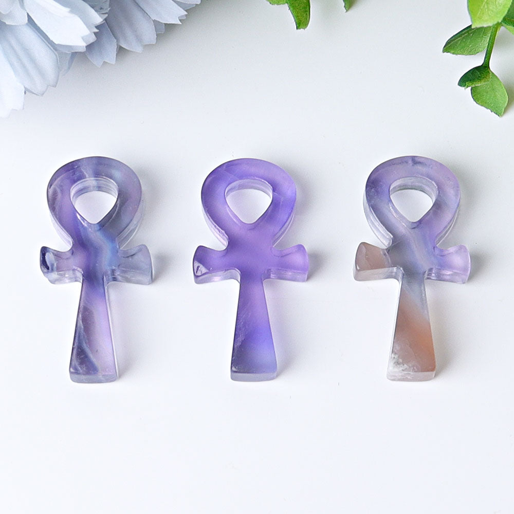 2 inch Fluorite Crystal Anka Carving Figurine Healing Energy