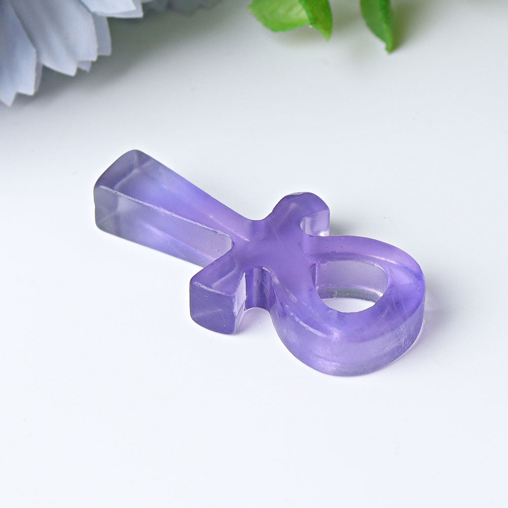 2 inch Fluorite Crystal Anka Carving Figurine Healing Energy
