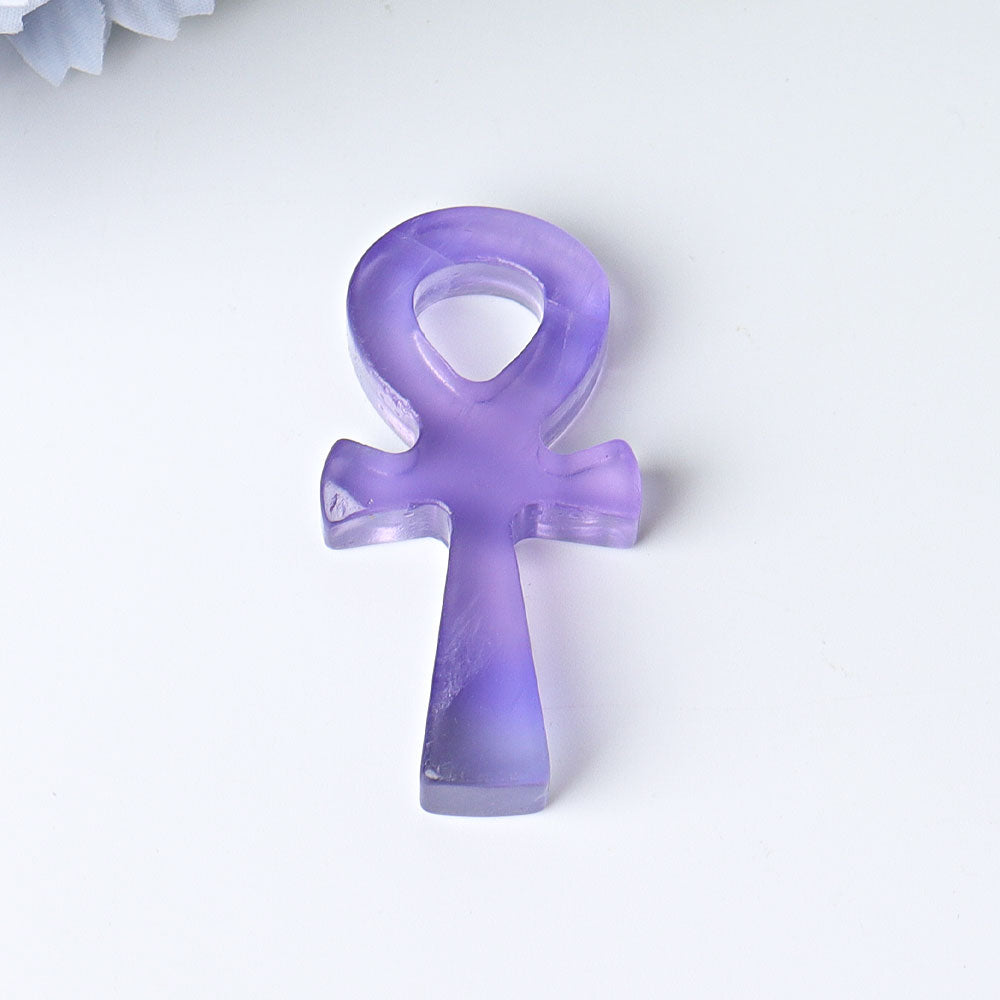 2 inch Fluorite Crystal Anka Carving Figurine Healing Energy