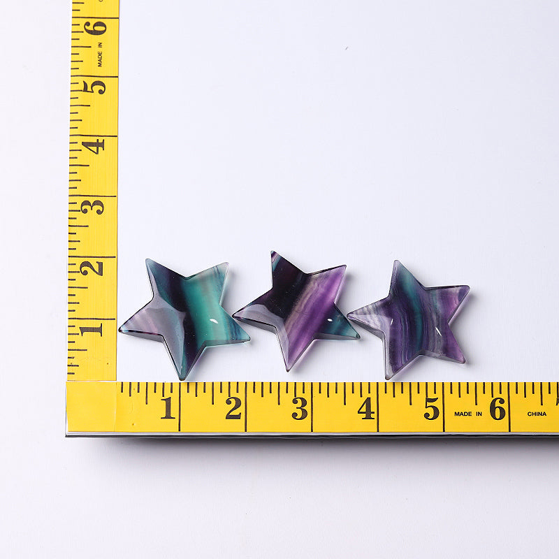 2 Inch Fluorite Star Crystal Carvings for Healing