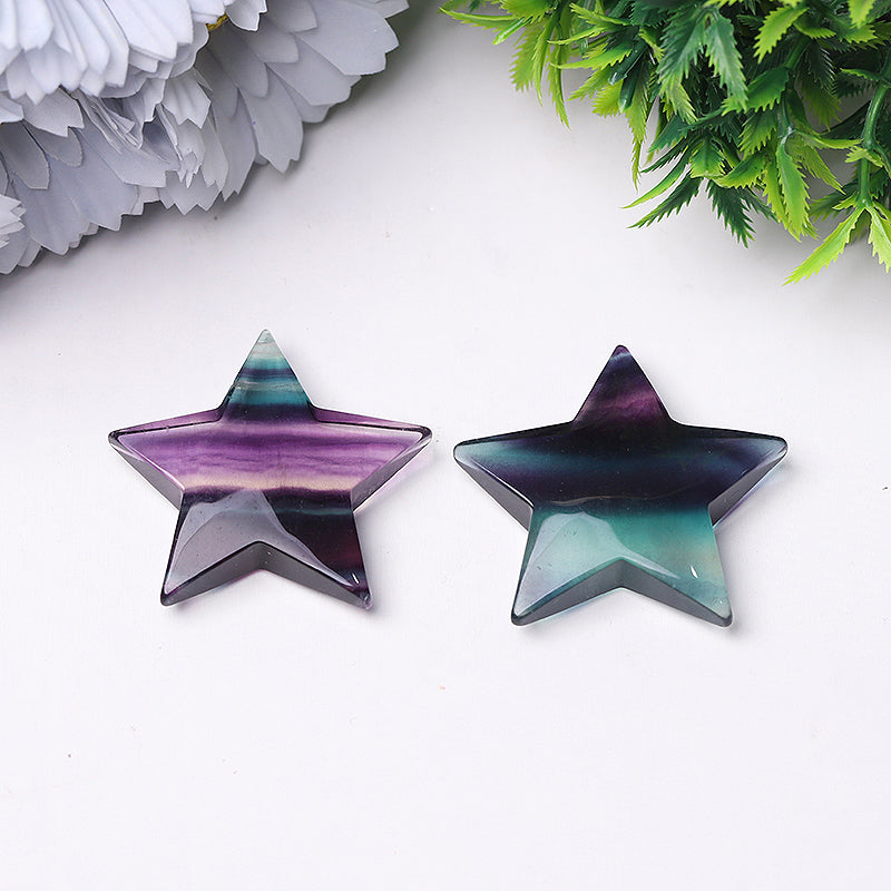 2 Inch Fluorite Star Crystal Carvings for Healing