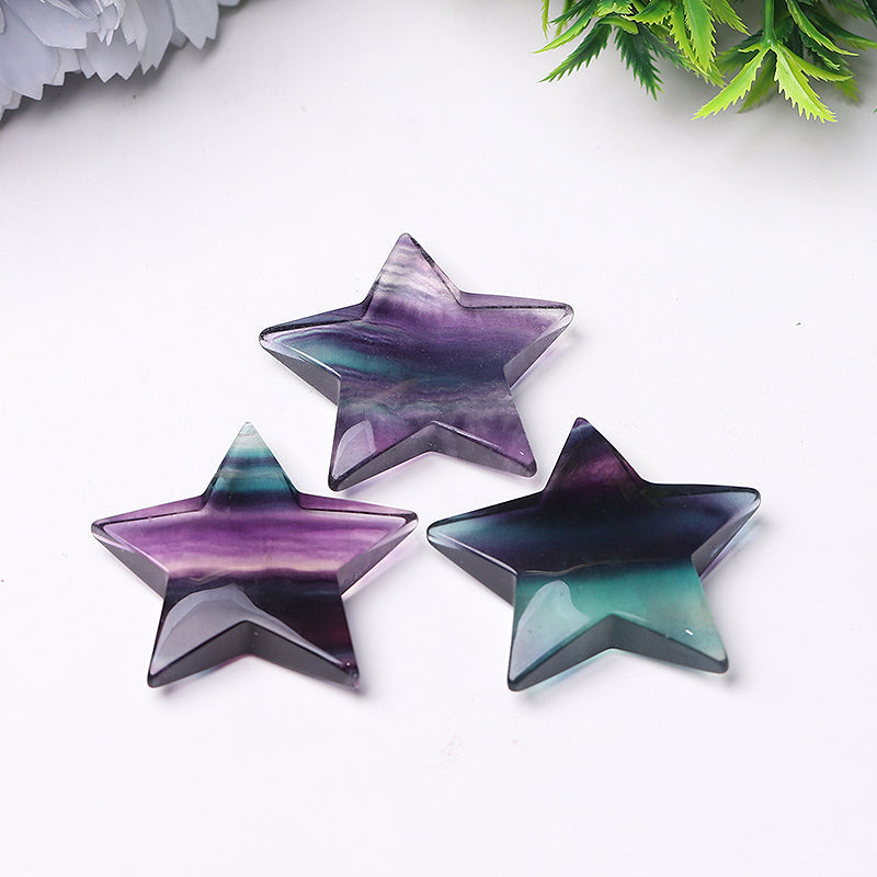 2 Inch Fluorite Star Crystal Carvings for Healing