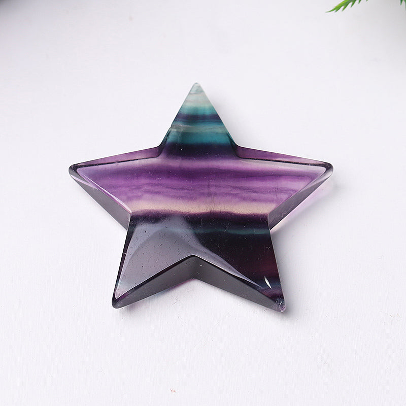 2 Inch Fluorite Star Crystal Carvings for Healing