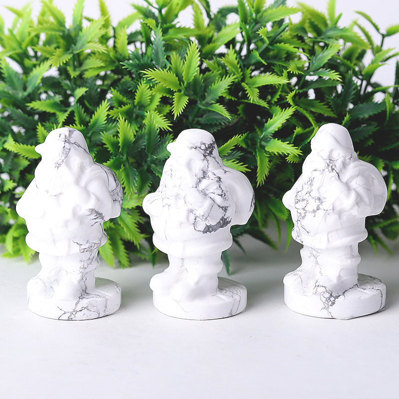 2-Inch Howlite Santa Claus Crystal Figurine Carving