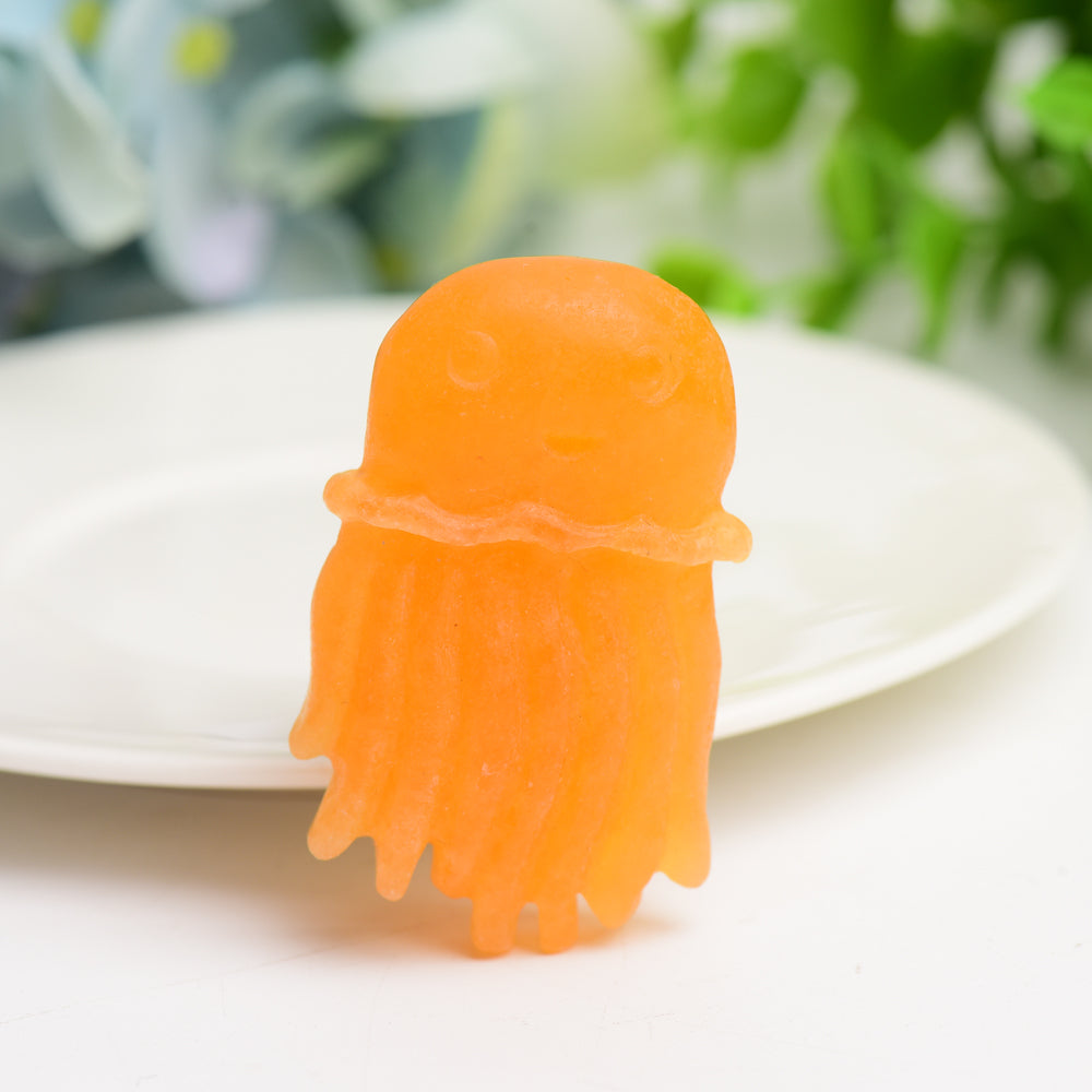 2-Inch Mixed Crystal Jellyfish Carving for Healing