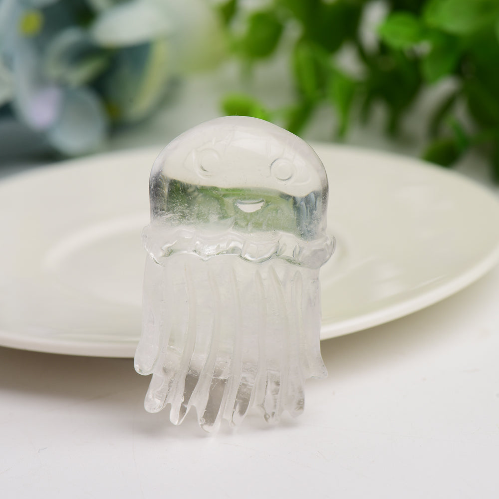 2-Inch Mixed Crystal Jellyfish Carving for Healing
