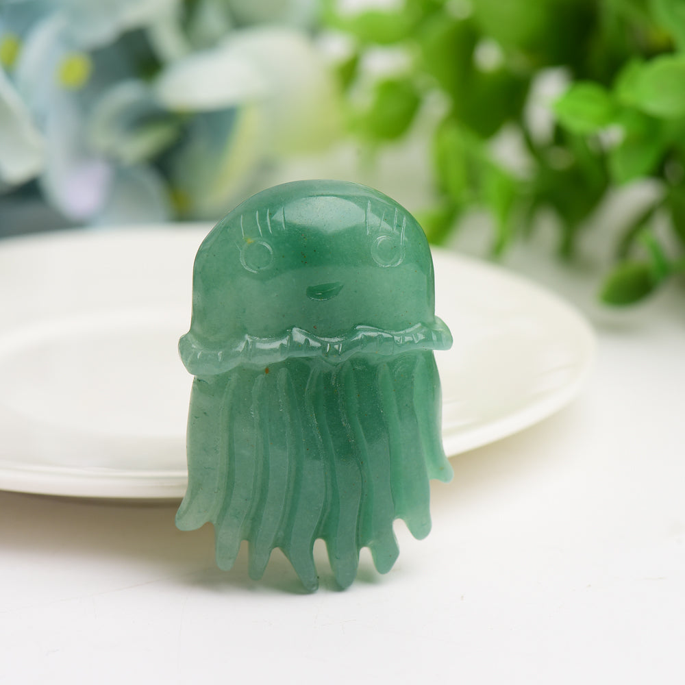 2-Inch Mixed Crystal Jellyfish Carving for Healing