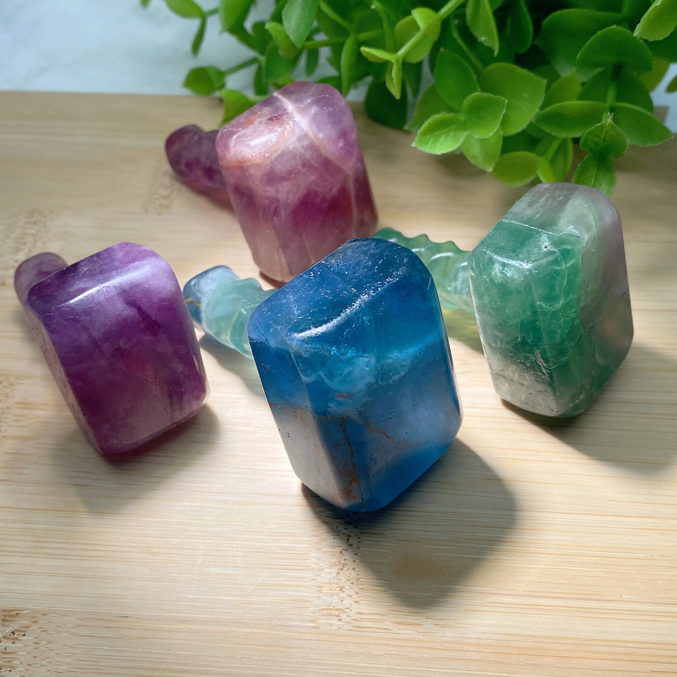 2-2 Inch Mixed Fluorite Hammer Crystal Figurines for Healing