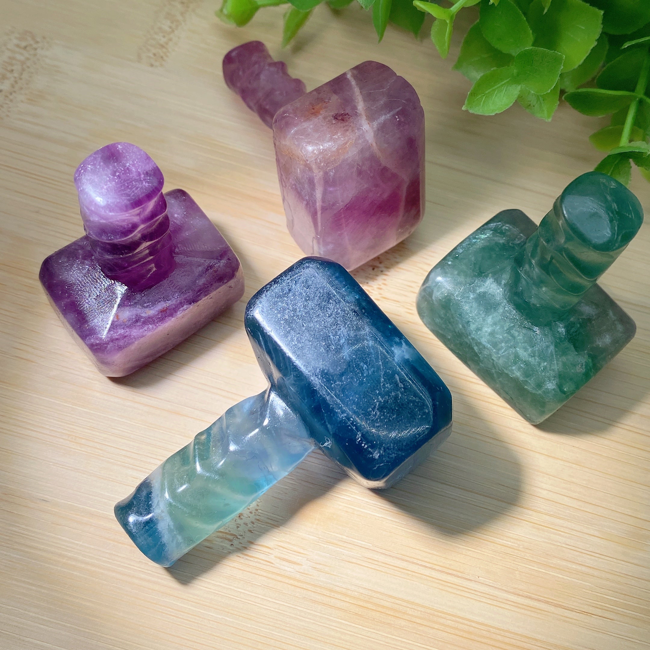 2-2 Inch Mixed Fluorite Hammer Crystal Figurines for Healing