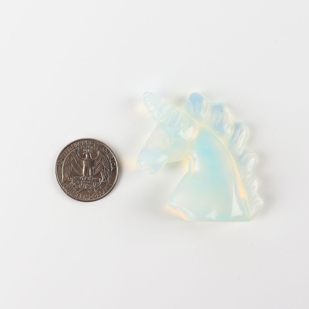2-Inch Polished Opalite Crystal Unicorn Figurine