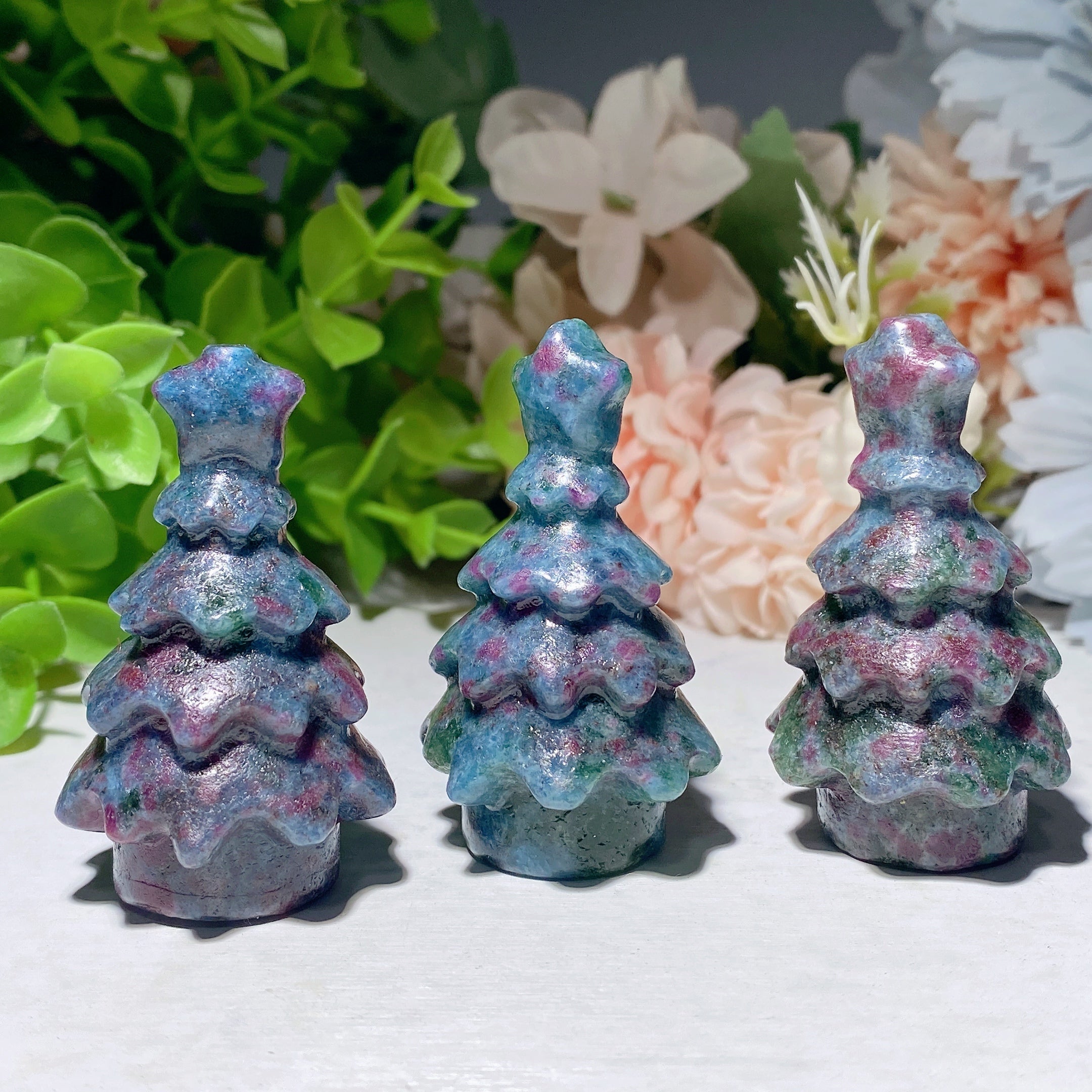 2-Inch Ruby Kyanite Crystal Christmas Tree Figurine