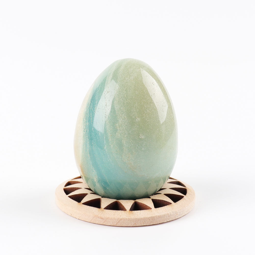 2 inch Sky Blue Crystal Palm Stone for Healing