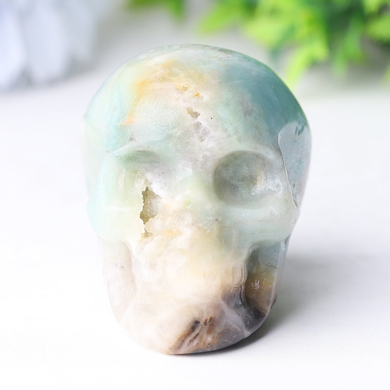 2 inch Sky Blue Crystal Skull Carving for Energy Healing