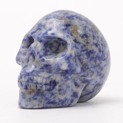 Sculpture de crâne en cristal de sodalite de 2 pouces pour la guérison spirituelle