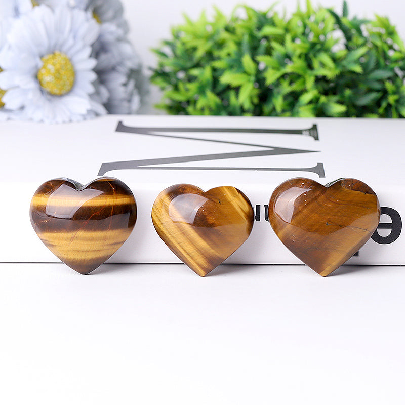 2 Inch Tiger Eye Heart Crystal Carving for Healing