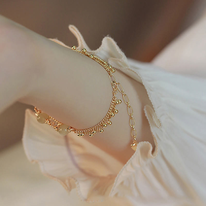 Bracelet en jade Hetian à deux couches pour la chance et la prospérité