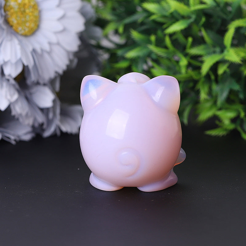 2" Pink Opalite Healing Crystal Figurine for Emotional Balance