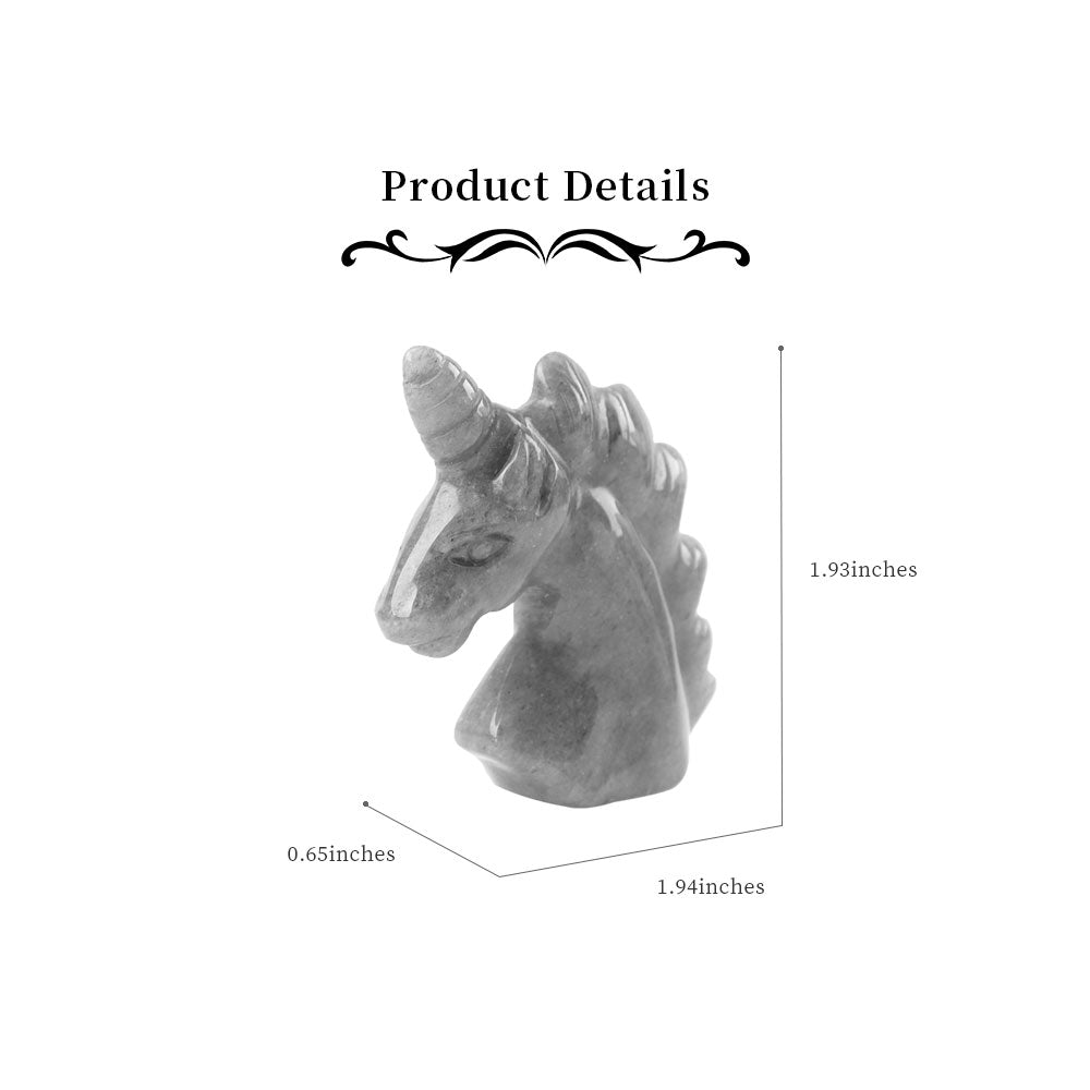 2" Rhodonite Crystal Animal Unicorn Carving for Balance