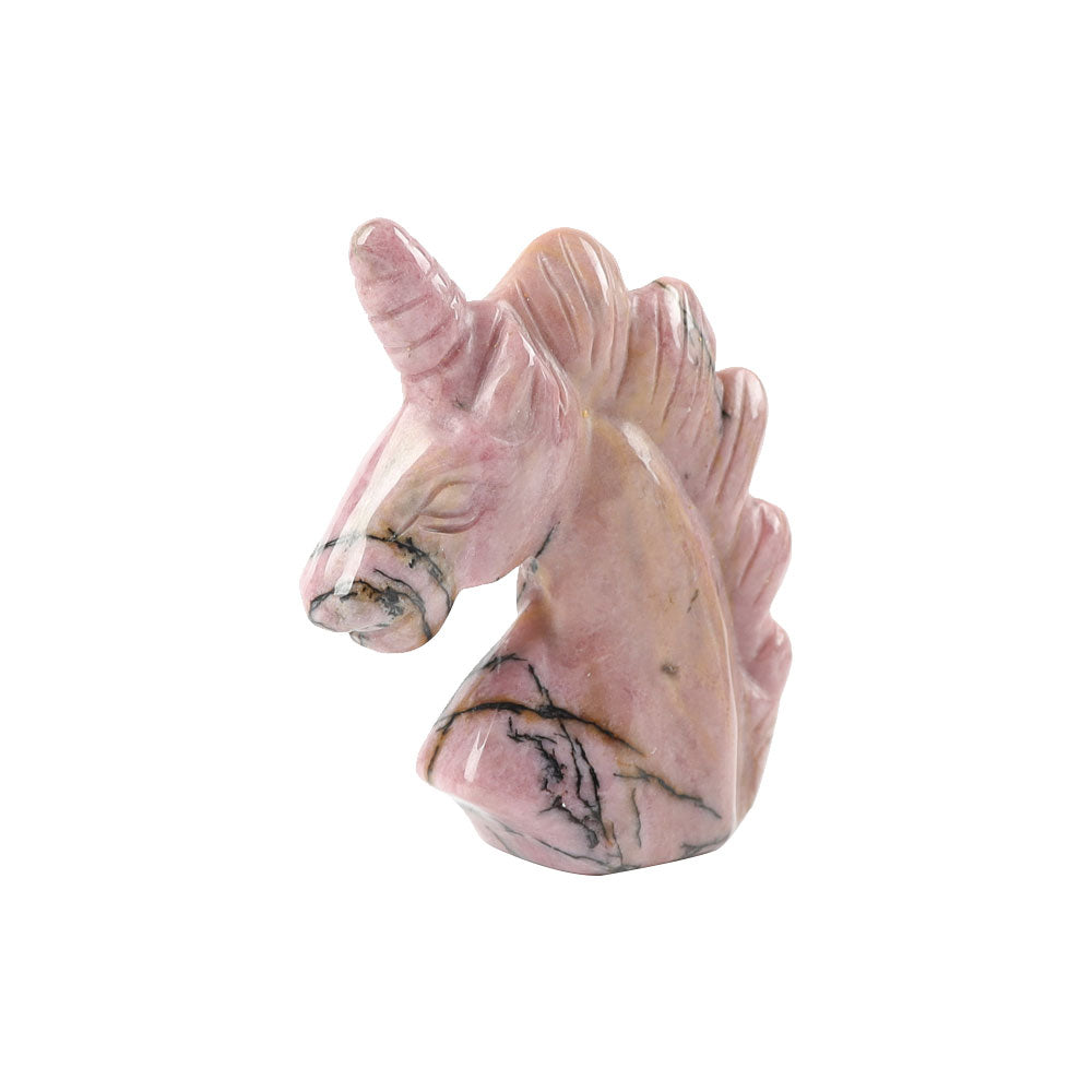 2" Rhodonite Crystal Animal Unicorn Carving for Balance