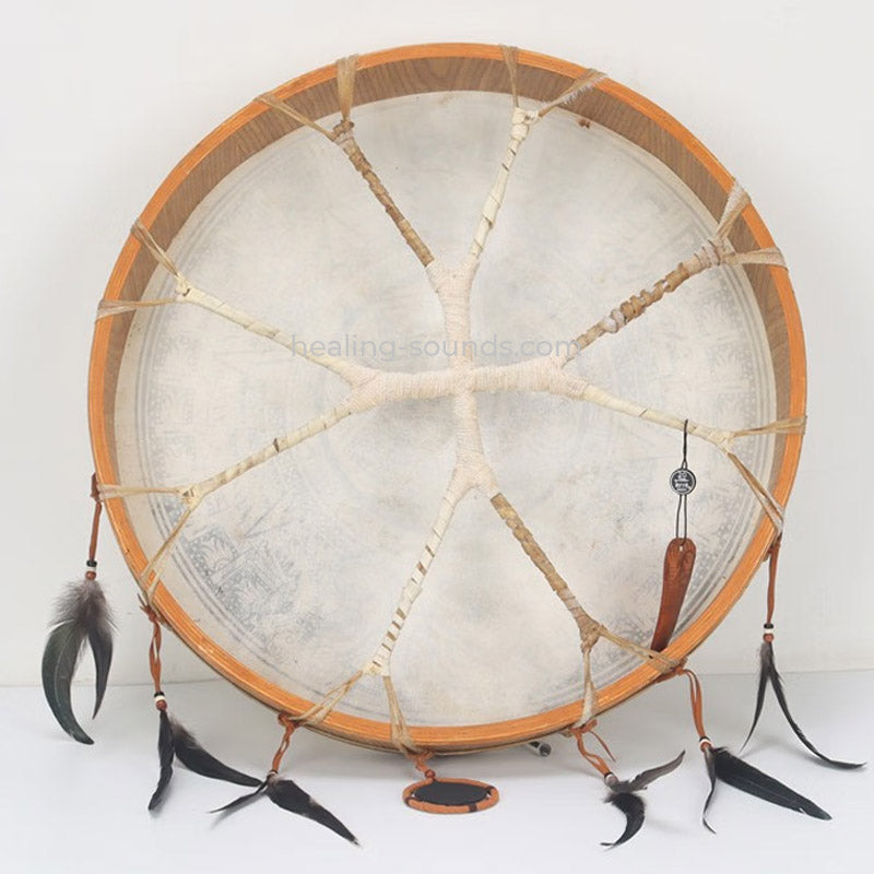 Tambour à main de style maya de 20 pouces avec tête en peau de chèvre