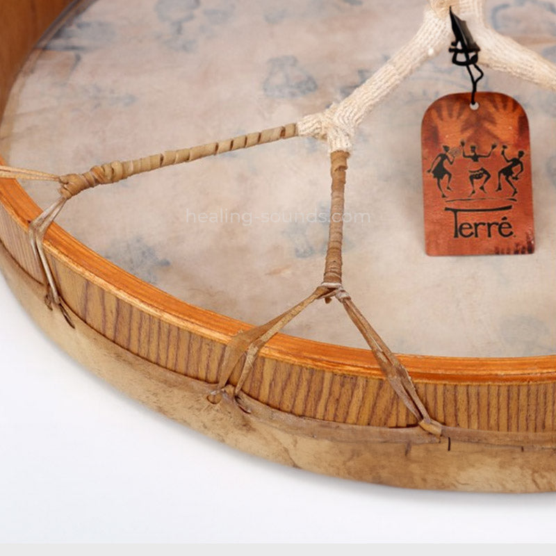 Tambour à main de style maya de 20 pouces avec tête en peau de chèvre