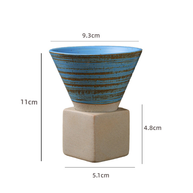 Tasse à café vintage en céramique dégradée avec base, 200 ml | Décor Zen