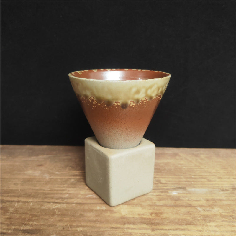 Tasse à café vintage en céramique dégradée avec base, 200 ml | Décor Zen