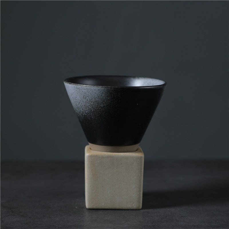 Tasse à café vintage en céramique dégradée avec base, 200 ml | Décor Zen