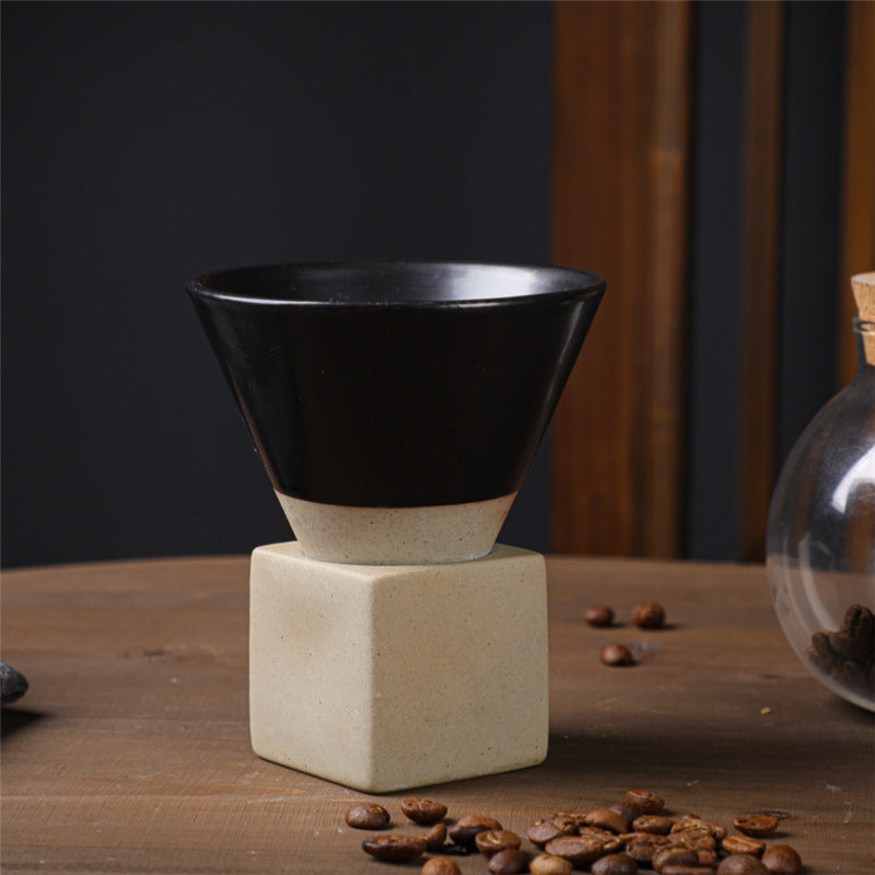 Tasse à café vintage en céramique dégradée avec base, 200 ml | Décor Zen