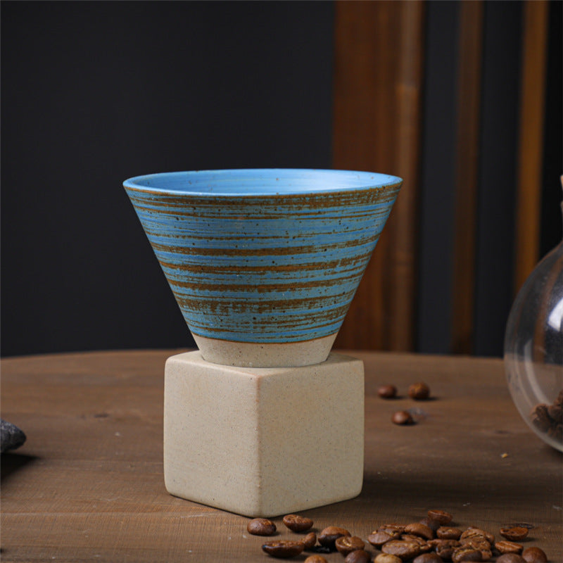 Tasse à café vintage en céramique dégradée avec base, 200 ml | Décor Zen