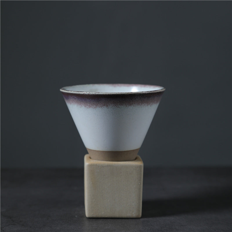 Tasse à café vintage en céramique dégradée avec base, 200 ml | Décor Zen