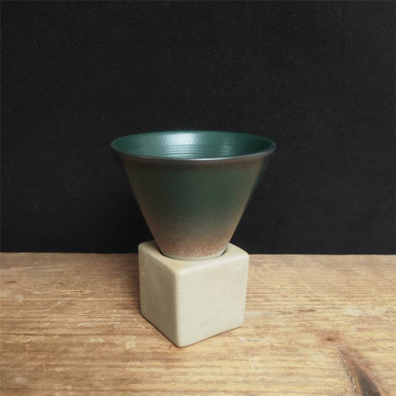 Tasse à café vintage en céramique dégradée avec base, 200 ml | Décor Zen