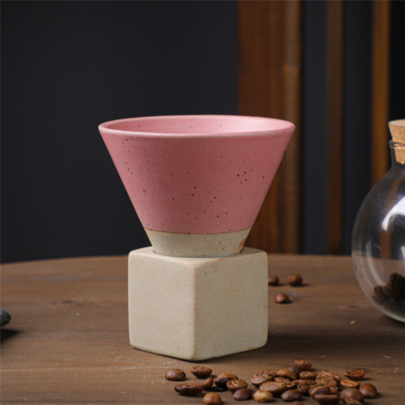 Tasse à café vintage en céramique dégradée avec base, 200 ml | Décor Zen