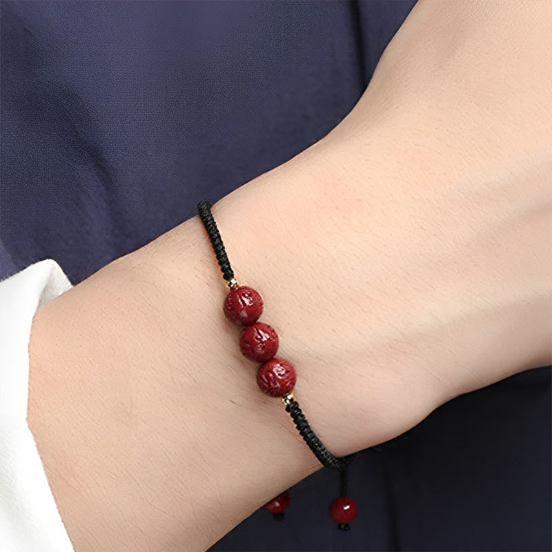 8mm Cinnabar Om Mani Padme Hum Blessing Bracelet