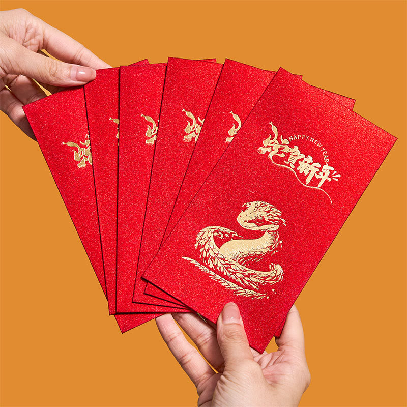Enveloppes rouges 2025 Année du Serpent | Cadeau porte-bonheur