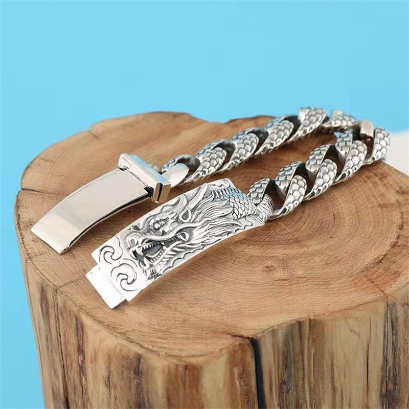 Mens Copper Dragon Scale Protection Bracelet 20cm