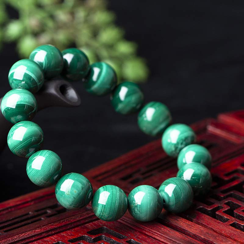 Malachite Bracelet 12mm for Protection and Calmness