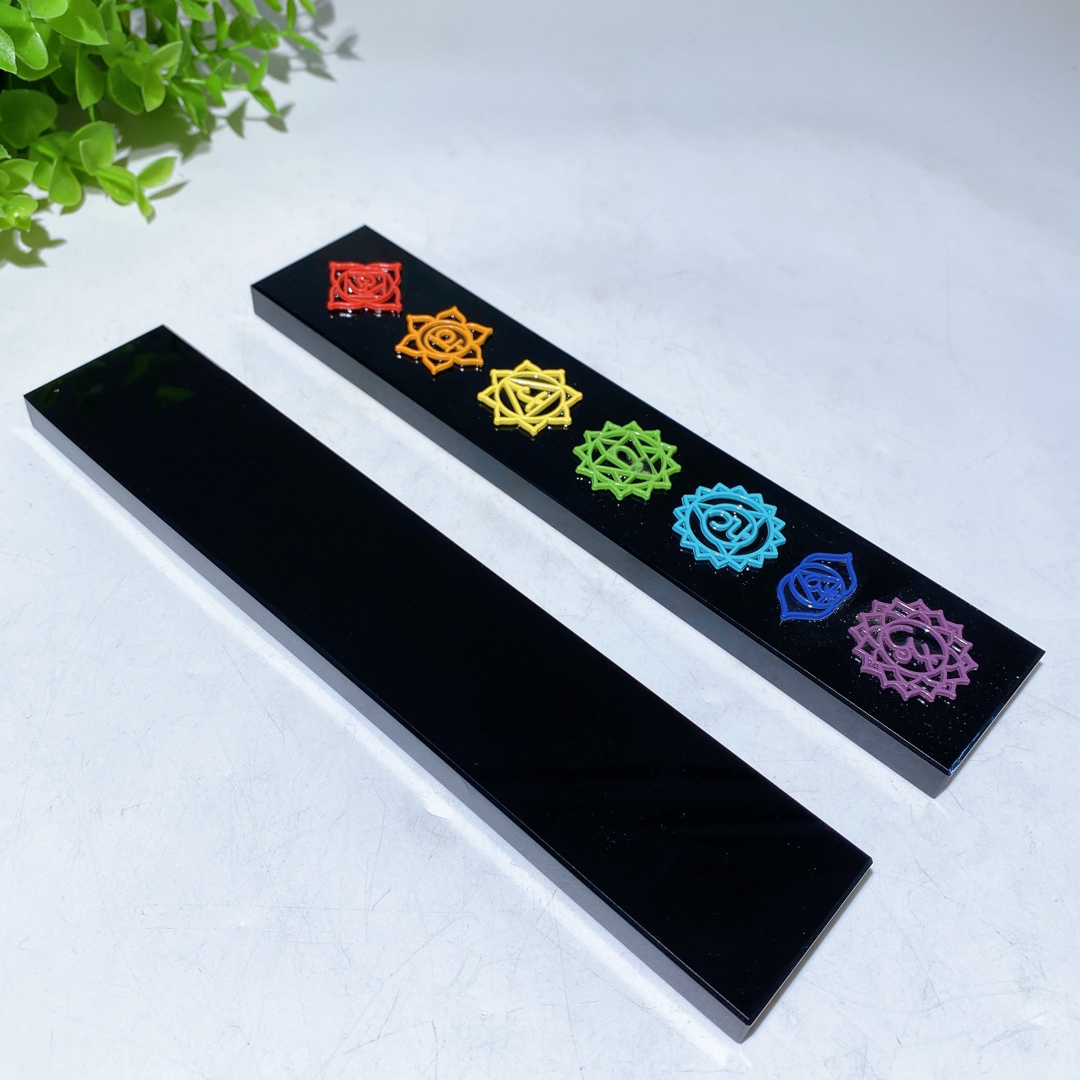 20cm Black Obsidian Chakra Healing Board for Energy Balance