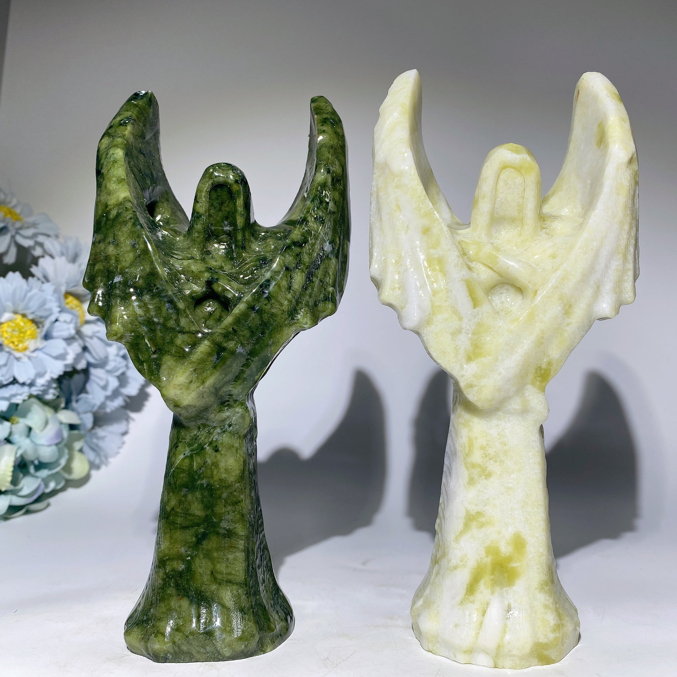 20cm Jade Angel of Death Crystal Figurine Carving
