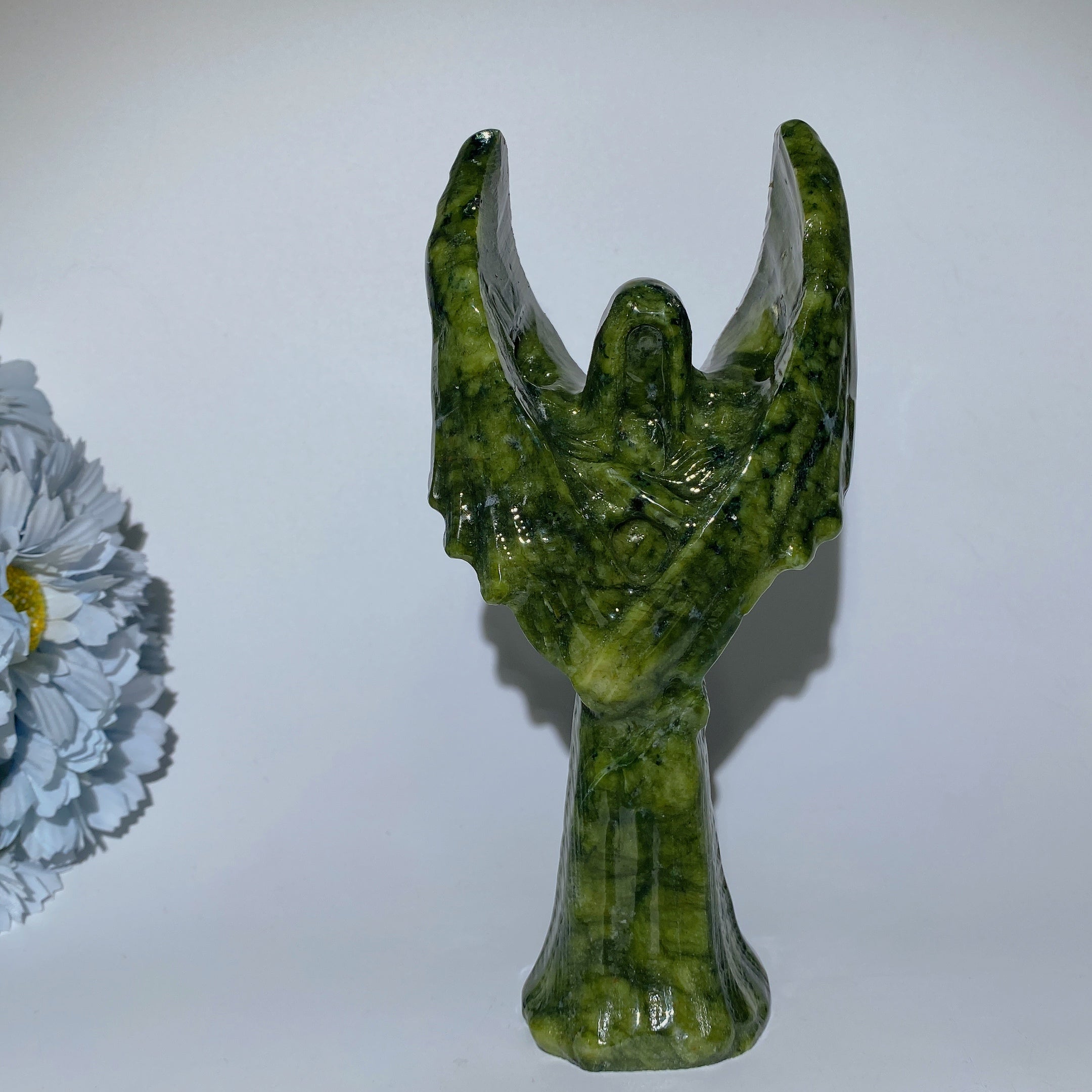 20cm Jade Angel of Death Crystal Figurine Carving