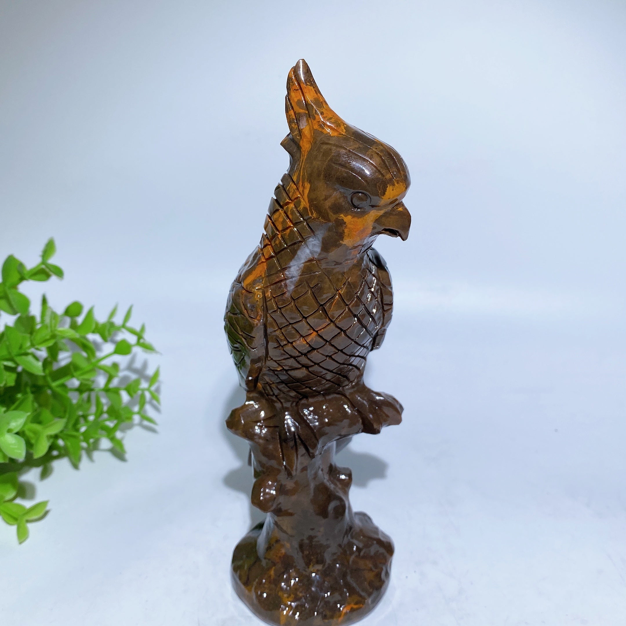 20cm Jade Parrot Crystal Healing Animal Figurine