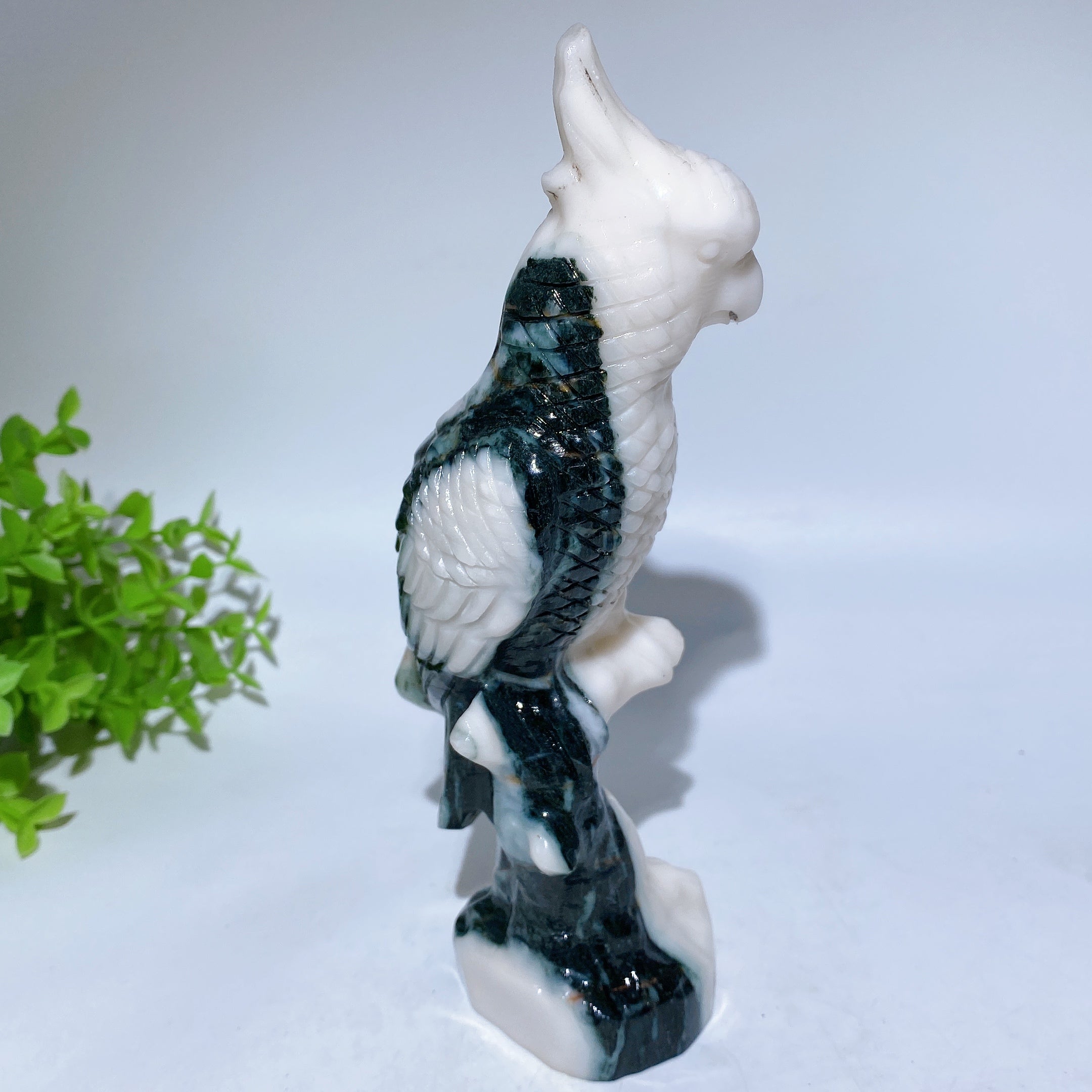 20cm Jade Parrot Crystal Healing Animal Figurine