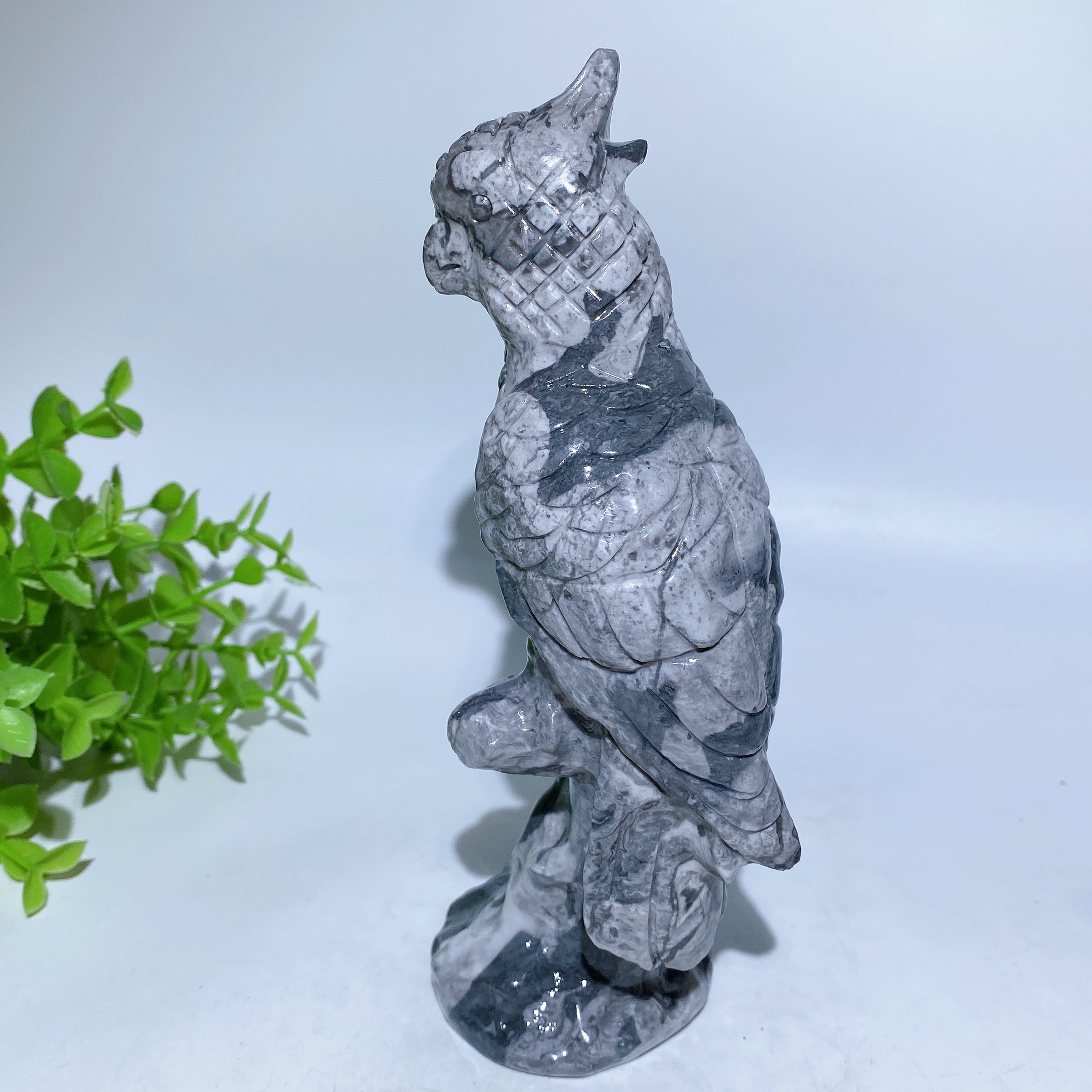 20cm Jade Parrot Crystal Healing Animal Figurine