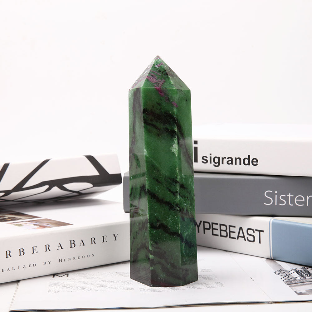 20cm Ruby in Zoisite Tower with Epidote for Healing Energy