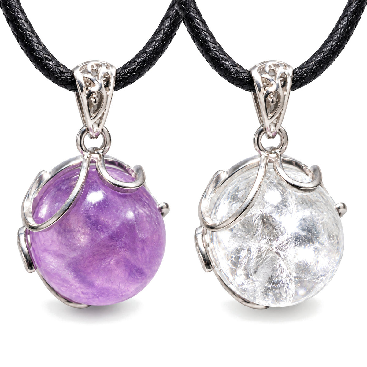 20mm Amethyst Pendant for Spiritual Healing & Meditation, every variant on a white background