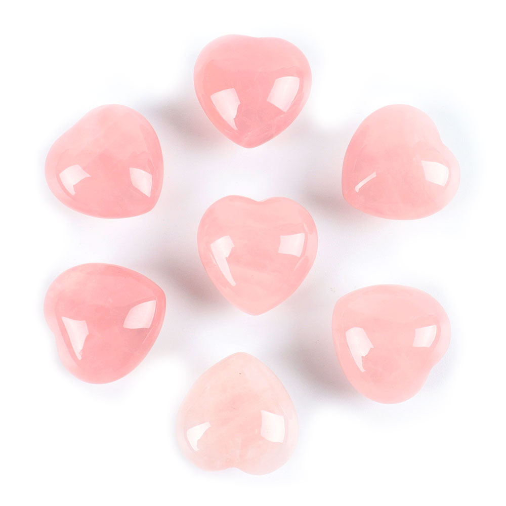 20mm Rose Quartz Heart Crystal for Heart Chakra Healing & Love