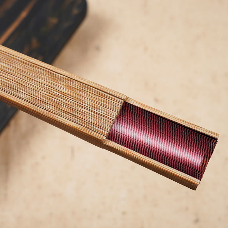Éventail pliable en bambou de 21,5 cm avec motif gravé creux dégradé