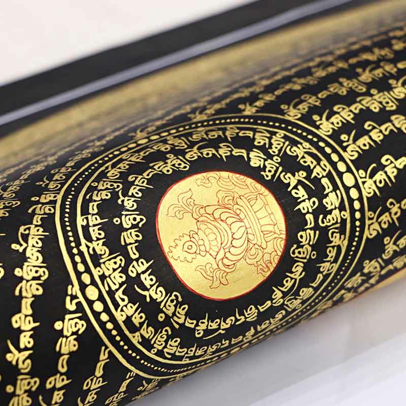 Peinture Thangka tibétaine de 21.65 pouces, décoration d'écriture Om Mani Padme Hum