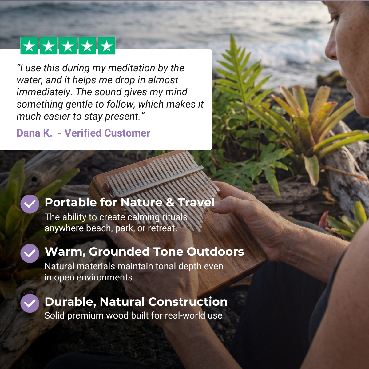 Piano à pouce gabonais à 21 touches en palissandre et ton C 